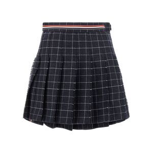 Thom Browne Blue Wool Long Women's Skirt